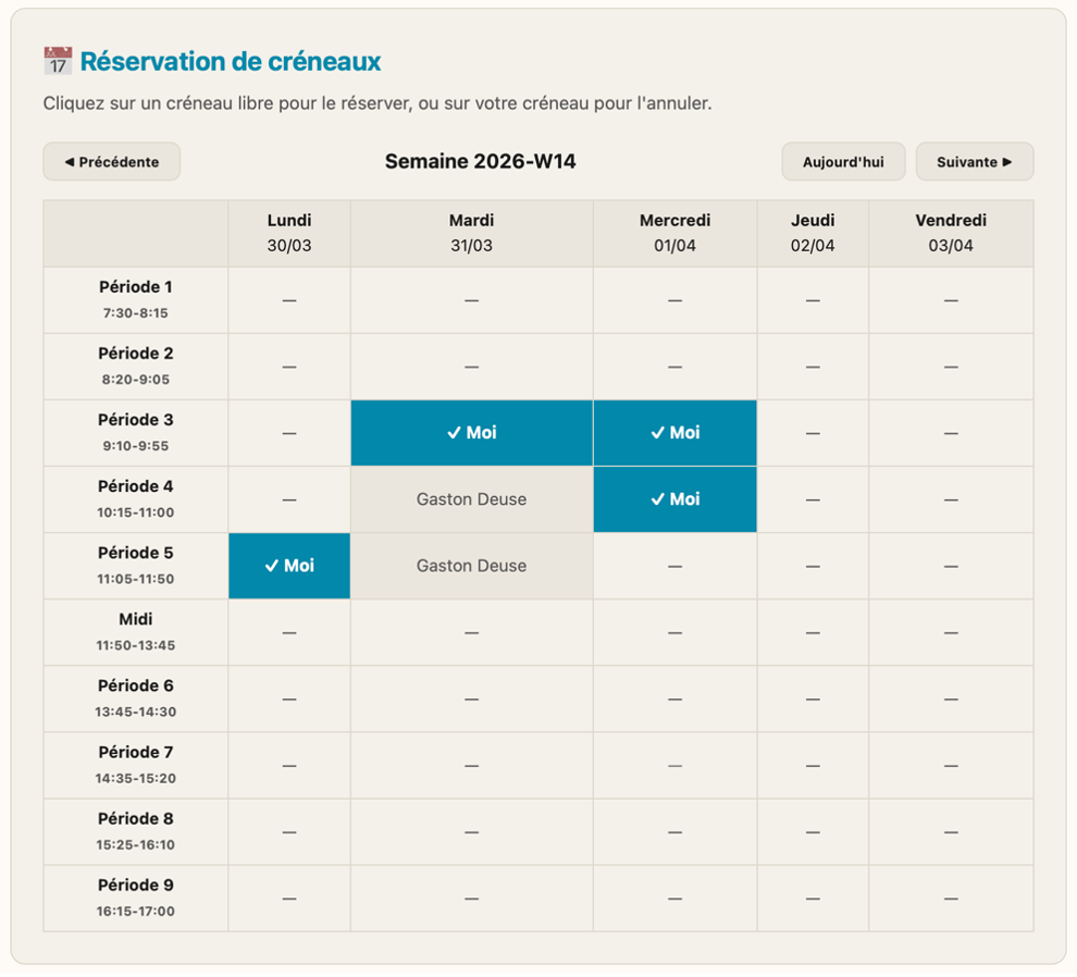 Agenda de réservation Not To Be