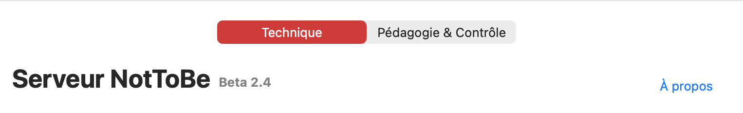 Onglets de l'application Not To Be